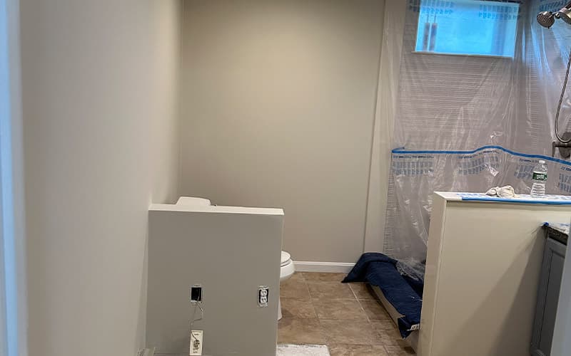 Bathroom repaint in progress
